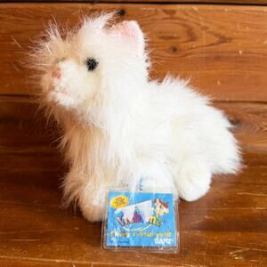 Ganz Webkinz Lil' White Persian Cat 8" Plush Stuffed Animal Fluffy With Code
